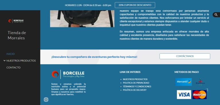 plantilla tienda de morrales footer